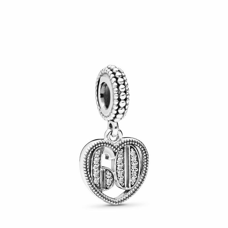 Pandora 60 Dangle Charm Ireland - Sterling Silver/Cubic Zirconia - 740138ZYT